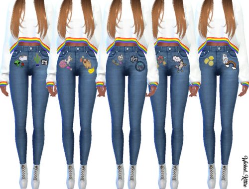 Wickedkittie | Brianna Patched Jeans | Mesh Needed