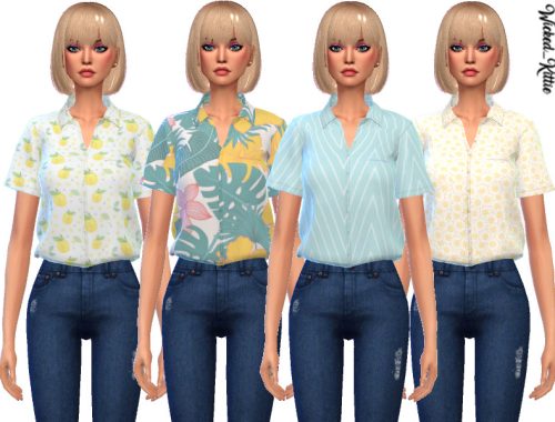 Wickedkittie | Daisy Tucked Shirts | Mesh Needed