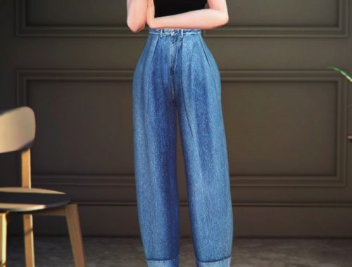 Wide roll-up jeans AF at MMSIMS