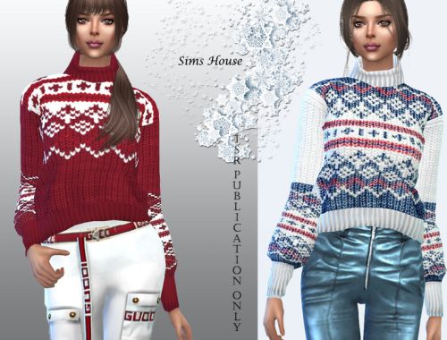 Woman sweater with christmas patterns