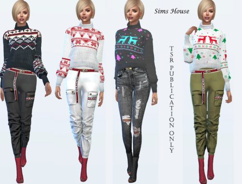 Woman sweater with christmas patterns
