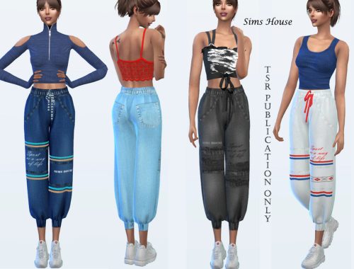 Women Denim Cargo Joggers