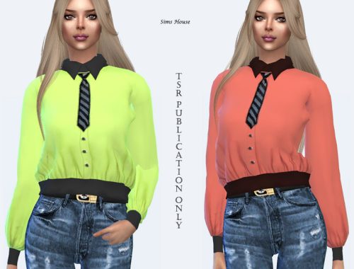 Women's blouse with a tie