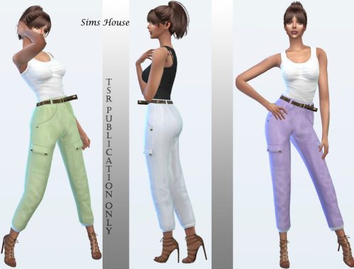 Women's cargo pants in pastel colors