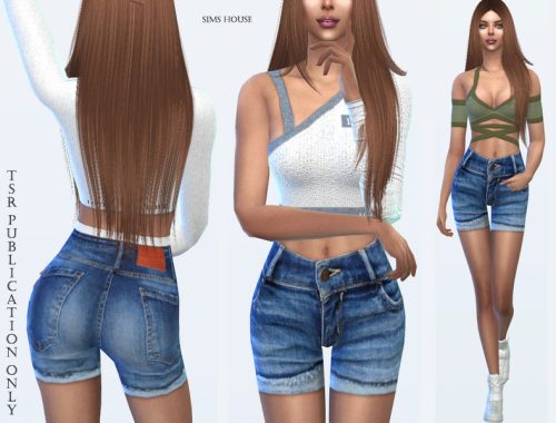 Women's Denim Shorts with Turns