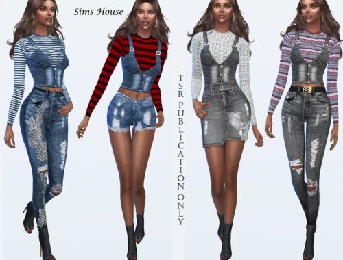 Women's denim vest with a long sleeve t-shirt