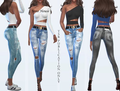 Women's ripped jeans 7.8