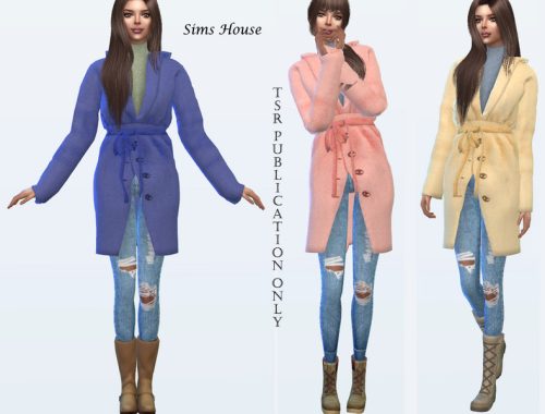 Women's short coat with a hood