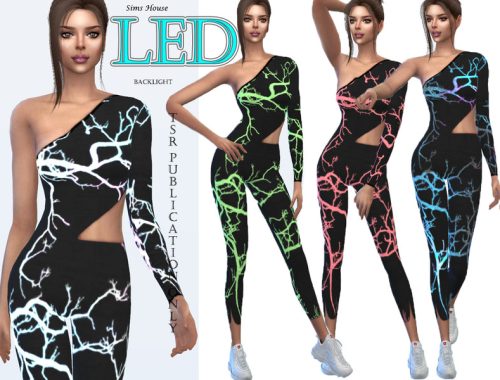 Women's suit for fitness LED backlight
