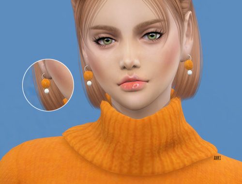 Wood earrings at Ahri Sim4