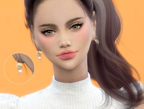 Wood earrings at Ahri Sim4