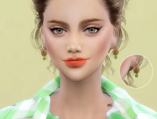 Wood earrings at Ahri Sim4