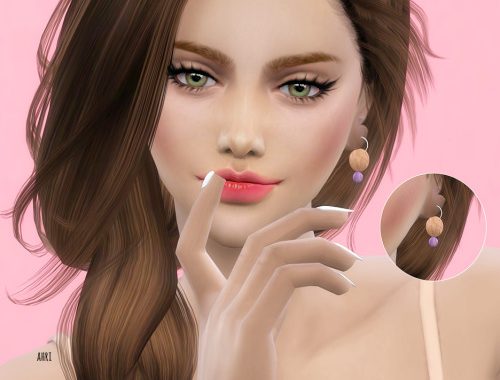 Wood earrings at Ahri Sim4