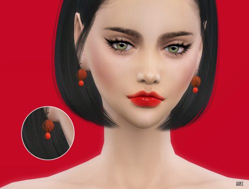 Wood earrings at Ahri Sim4