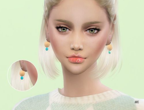 Wood earrings at Ahri Sim4
