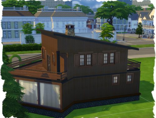 Wood House River by Chalipo at All 4 Sims