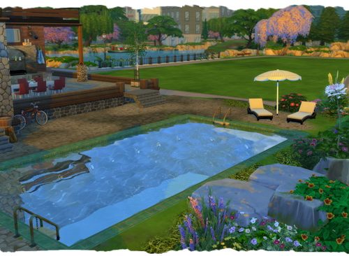 Wooden house by the river from Chalipo at All 4 Sims