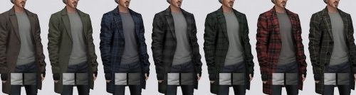 Wool Overcoat with T-shirt (P) at Darte77