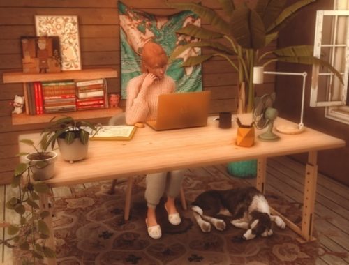 Working on the computer Poses at Katverse
