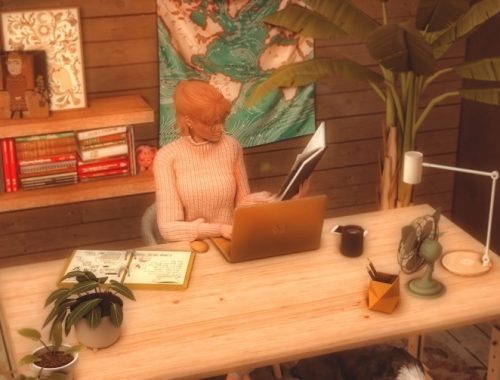 Working on the computer Poses at Katverse