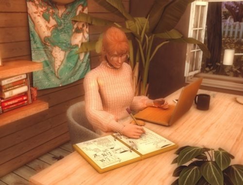 Working on the computer Poses at Katverse