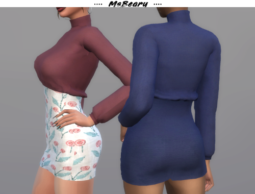 Woven Turtleneck Dress