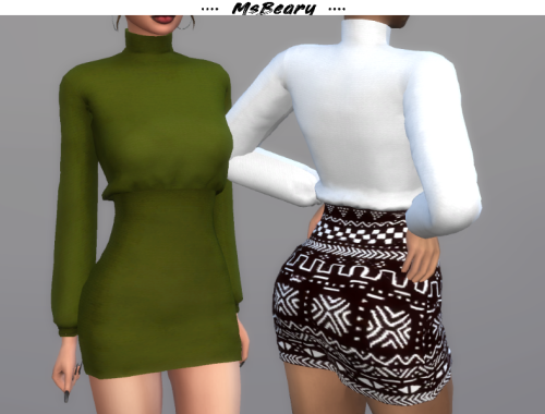 Woven Turtleneck Dress