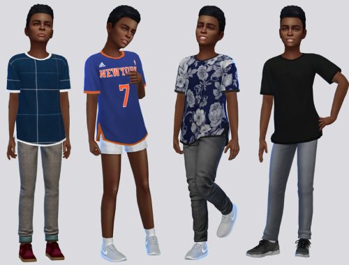 X Side Slit Tee Shirt Kids