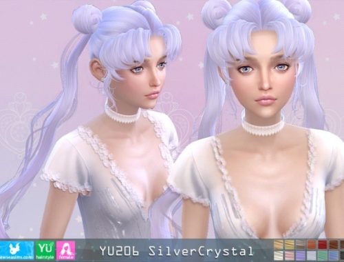 YU206 SilverCrystal hair (P) at Newsea Sims 4