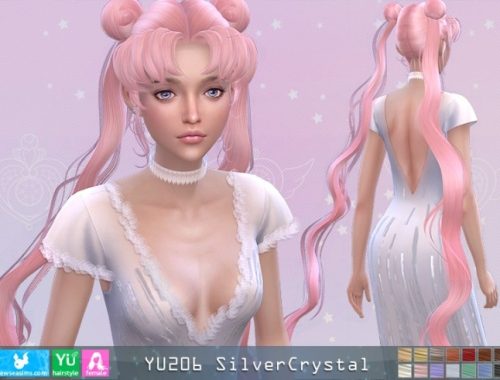 YU206 SilverCrystal hair (P) at Newsea Sims 4