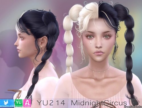YU214 MidnightCircus hair (P) at Newsea Sims 4