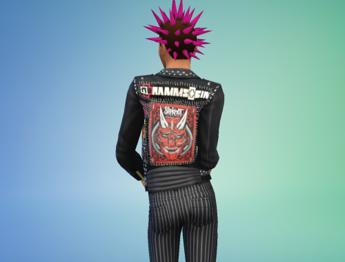 Patched Leather Jacket Metal/Grunge