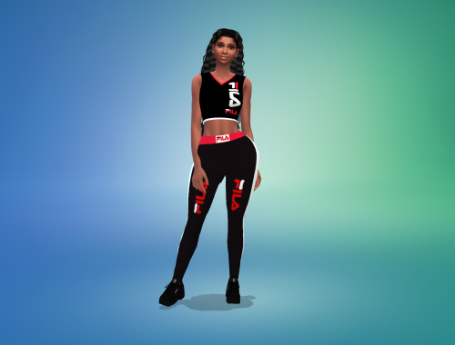 Designers' Athletic Top & Tights Set
