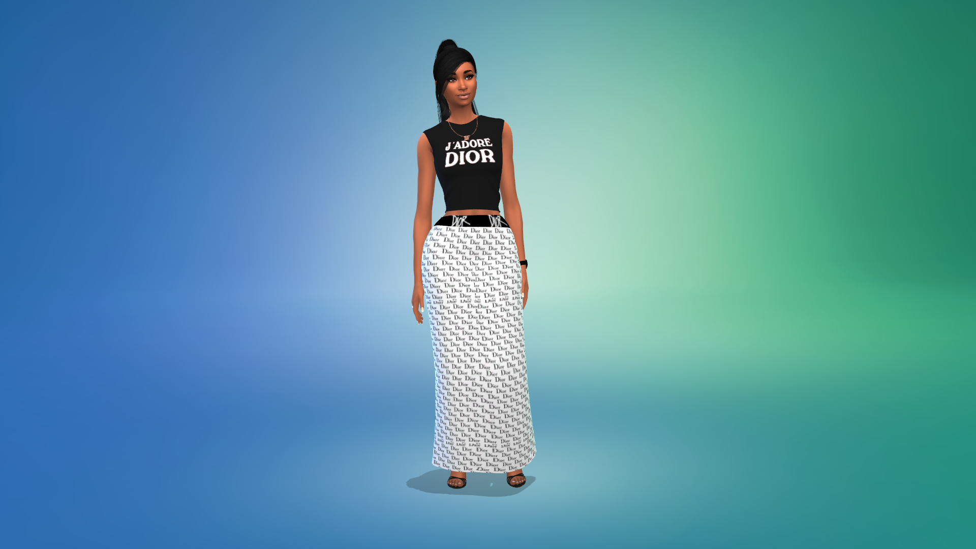 Dior Set Top & Leggings  Tops for leggings, Sims 4 clothing, Tops