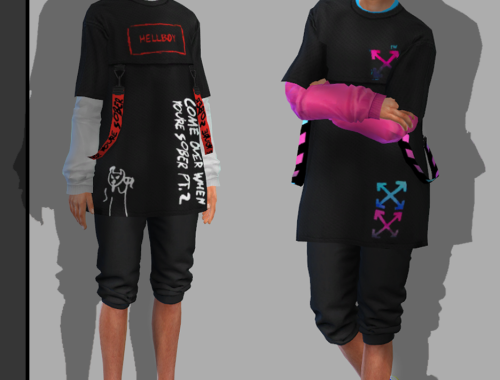 Long-Sleeve T-Shirt & Sneakers for male