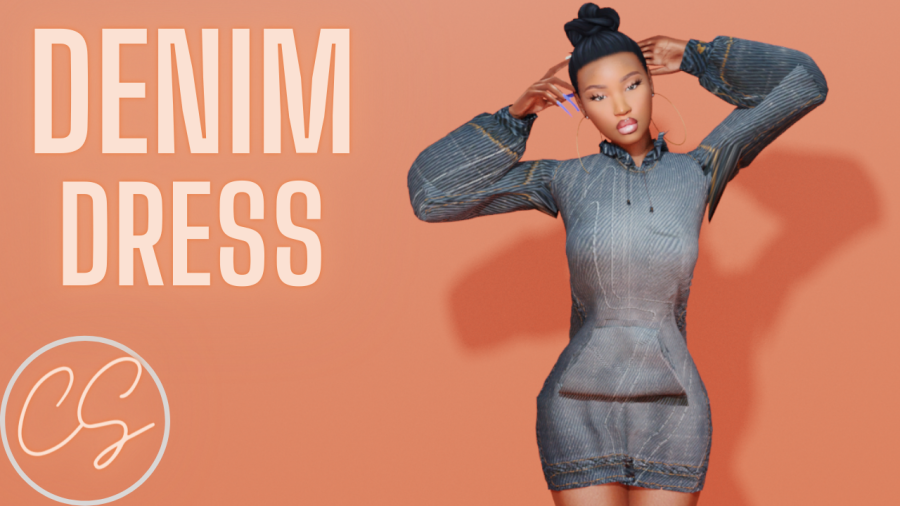 Denim Hoodie Dress - The Sims 4 Catalog