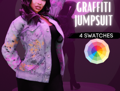 Oversized Graffiti Jumpsuit