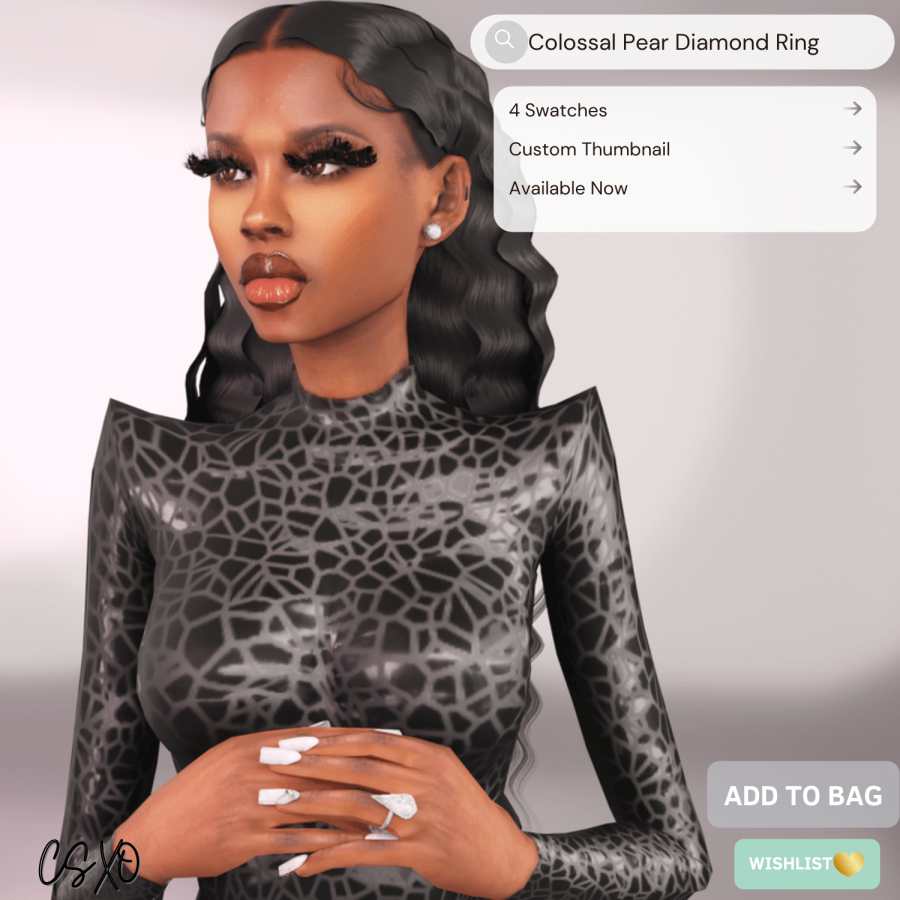 Colossal Pear Diamond Ring - The Sims 4 Catalog