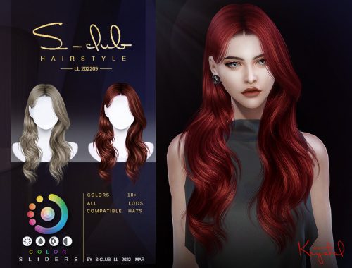 2022LL09 Curly long hairstyle (krystal) by S-CLUB