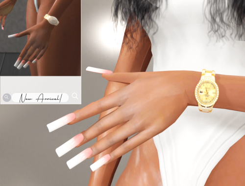 Cluster Studs & Rolex + French Ombre Acrylics
