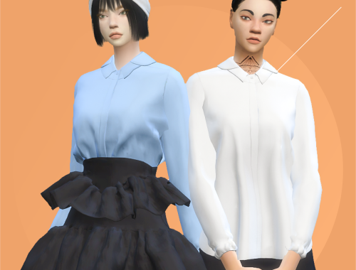 【CHARONLEE】Shushu Tong Double Collar Blouse
