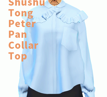 【CHARONLEE】Shushu Tong Peter Pan Collar Top