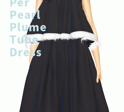 【CHARONLEE】Per Pearl Plume Tube Dress