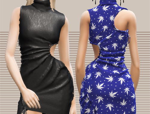 【CHARONLEE】High Collar Sleeveless Fold Dress