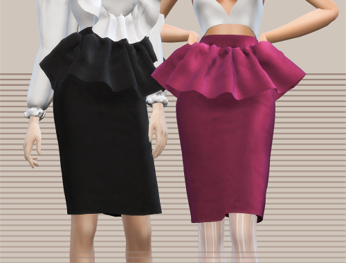 【CHARONLEE】Shushu Tong Flounce Pencil Skirt