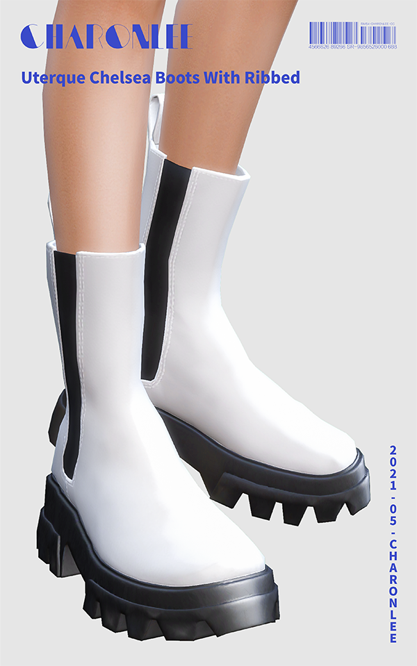 【CHARONLEE】Uterque Chelsea Boots With Ribbed - The Sims 4 Catalog
