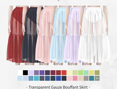 【CHARONLEE】Transparent Gauze Bouffant Skirt
