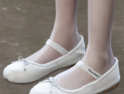 【CHARONLEE】Miu Miu Elastic Band Ballerinas