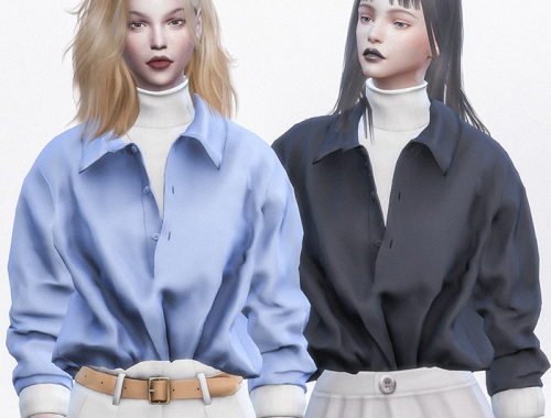 【CHARONLEE】Turtleneck And Oversized Shirt