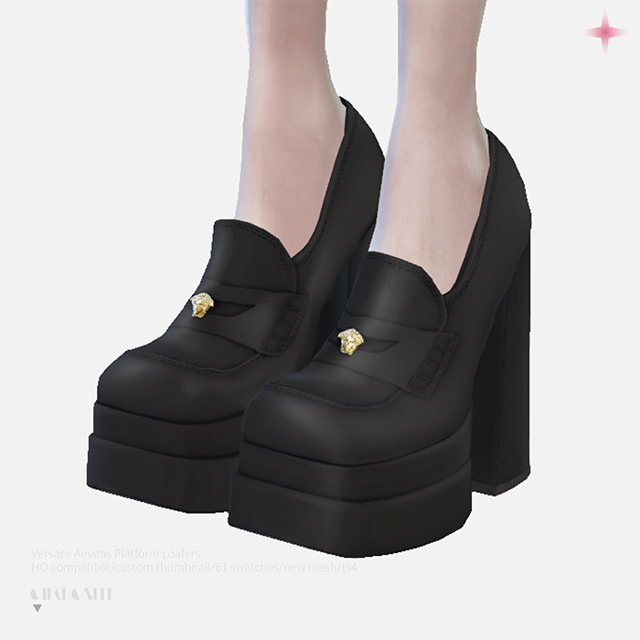 【CHARONLEE】Versace Aevitas Platform Loafers - The Sims 4 Catalog